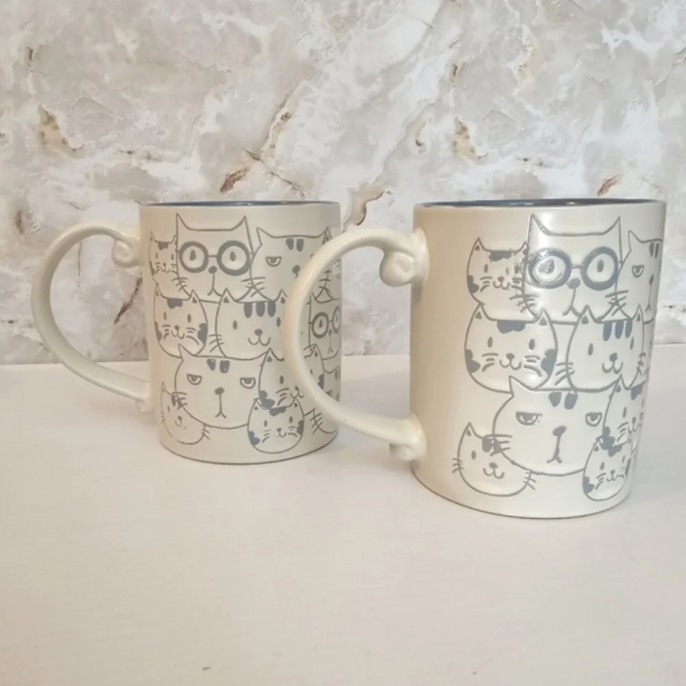 Spectrum Cat Face Repeat Mug Set - Picture 1 of 14
